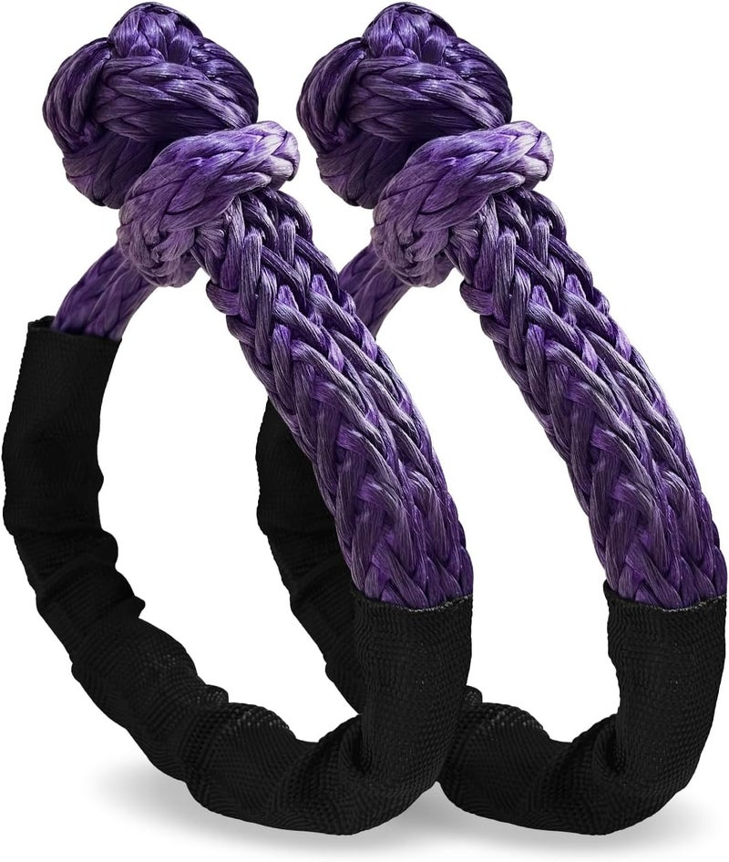 Perantlb Soft Shackle 1/2,3/8" X 22 Inch (50000/47000LBS) Breaking Strength,Synthetic Soft Shackle Rope with Sleeves for SUV,ATV,Truck&More (1/2x22ft Purple) - Image 1